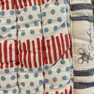 Pehr red white and blue stripe baby blanket